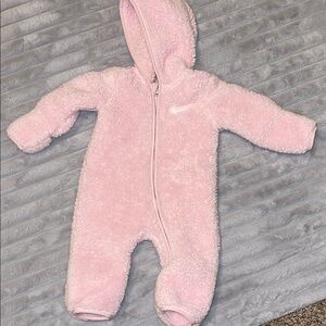 Nike Soft Pink Sherpa Baby Footie
